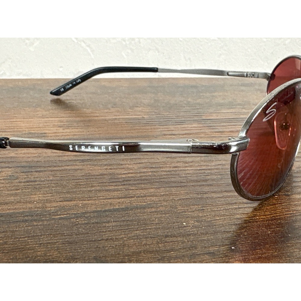 Serengeti Hurikanu 6669 Sunglasses Gunmetal Red Lens Made in Italy Oval Wrap - Picture 2 of 8
